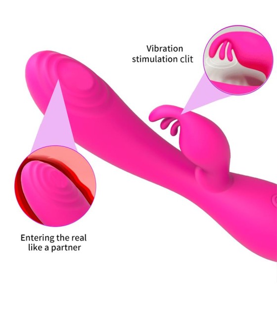 Conejito Vibrador Magic Stick con Pulsacion Fucsia