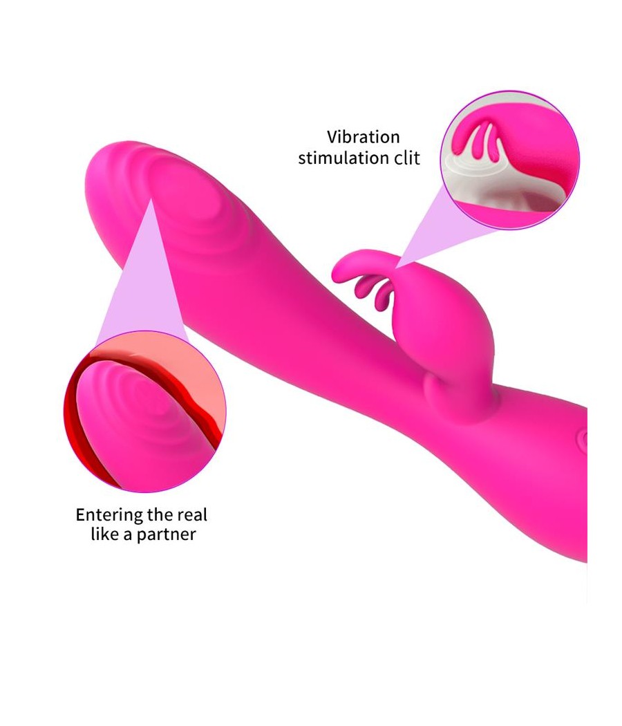 Conejito Vibrador Magic Stick con Pulsacion Fucsia