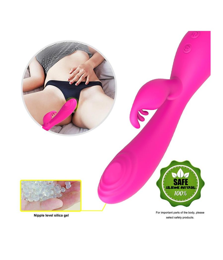 Conejito Vibrador Magic Stick con Pulsacion Fucsia