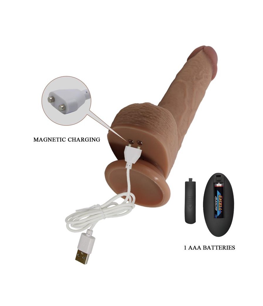 Tommy Dildo Realista con Vibracion y Thrusting con Contorl Remoto