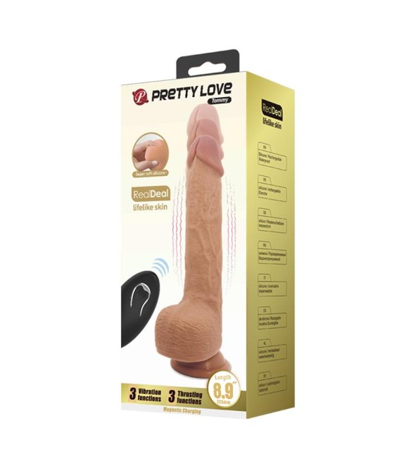 Tommy Dildo Realista con Vibracion y Thrusting con Contorl Remoto