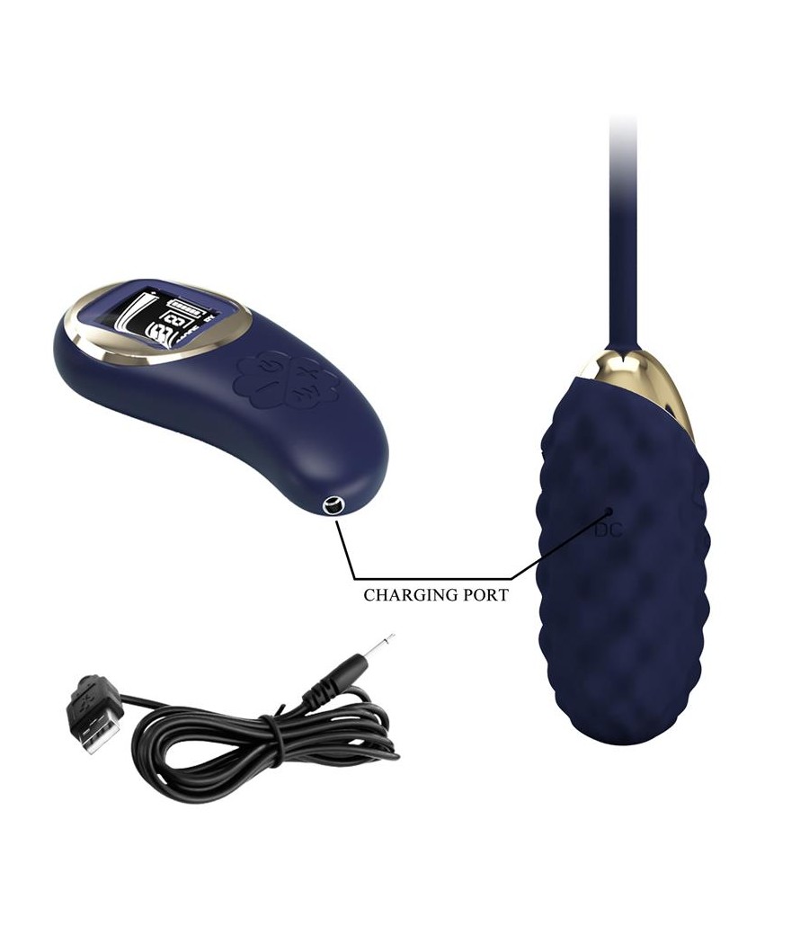 Vivian Huevo Vibrador con Control Remoto con Pantalla Digital Azul