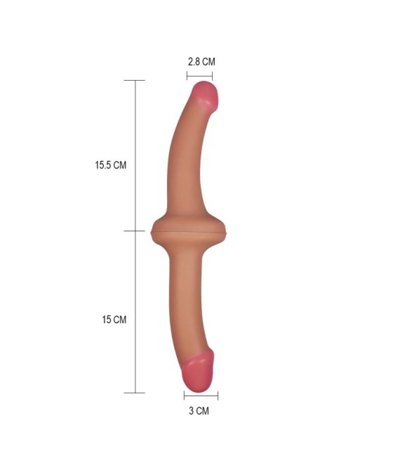 Dildo Doble 125 Silicona Liquida Natural