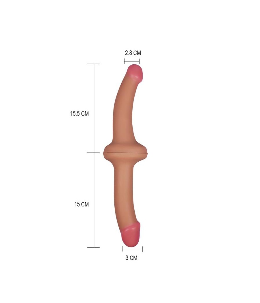 Dildo Doble 125 Silicona Liquida Natural