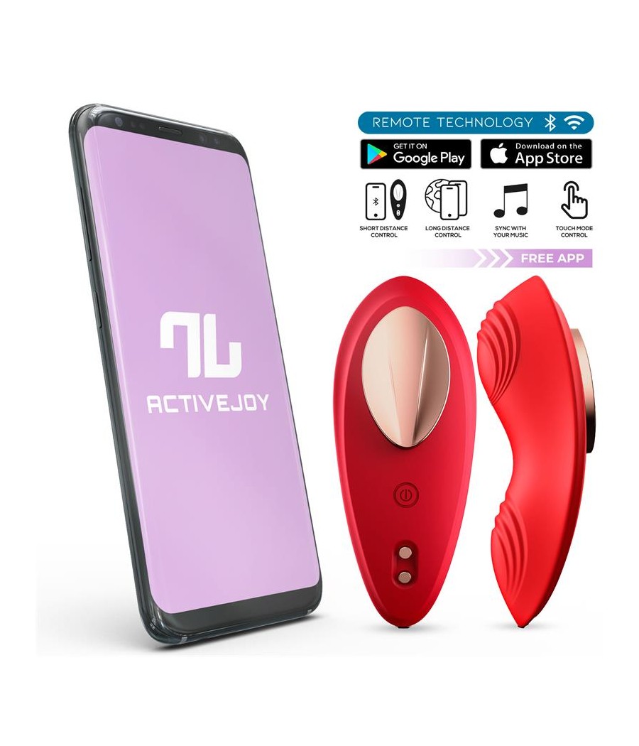 Vibrador de Braguita con APP Silicona Rojo