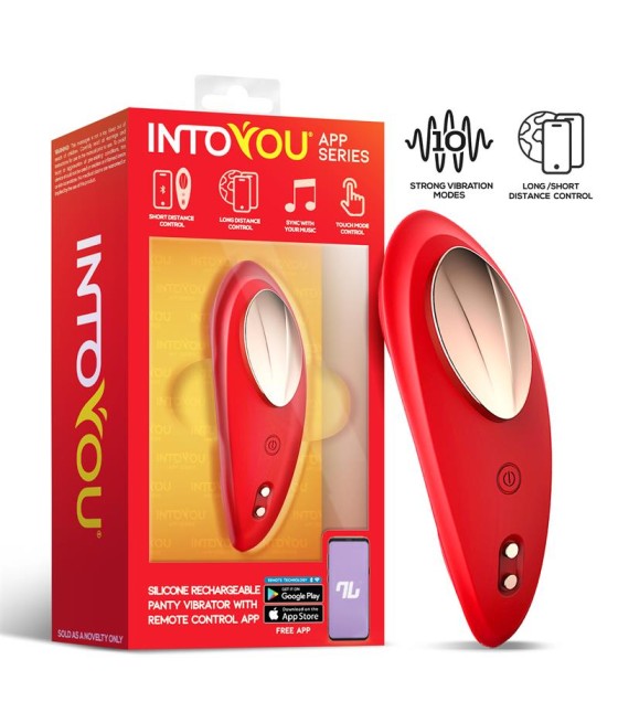 Vibrador de Braguita con APP Silicona Rojo