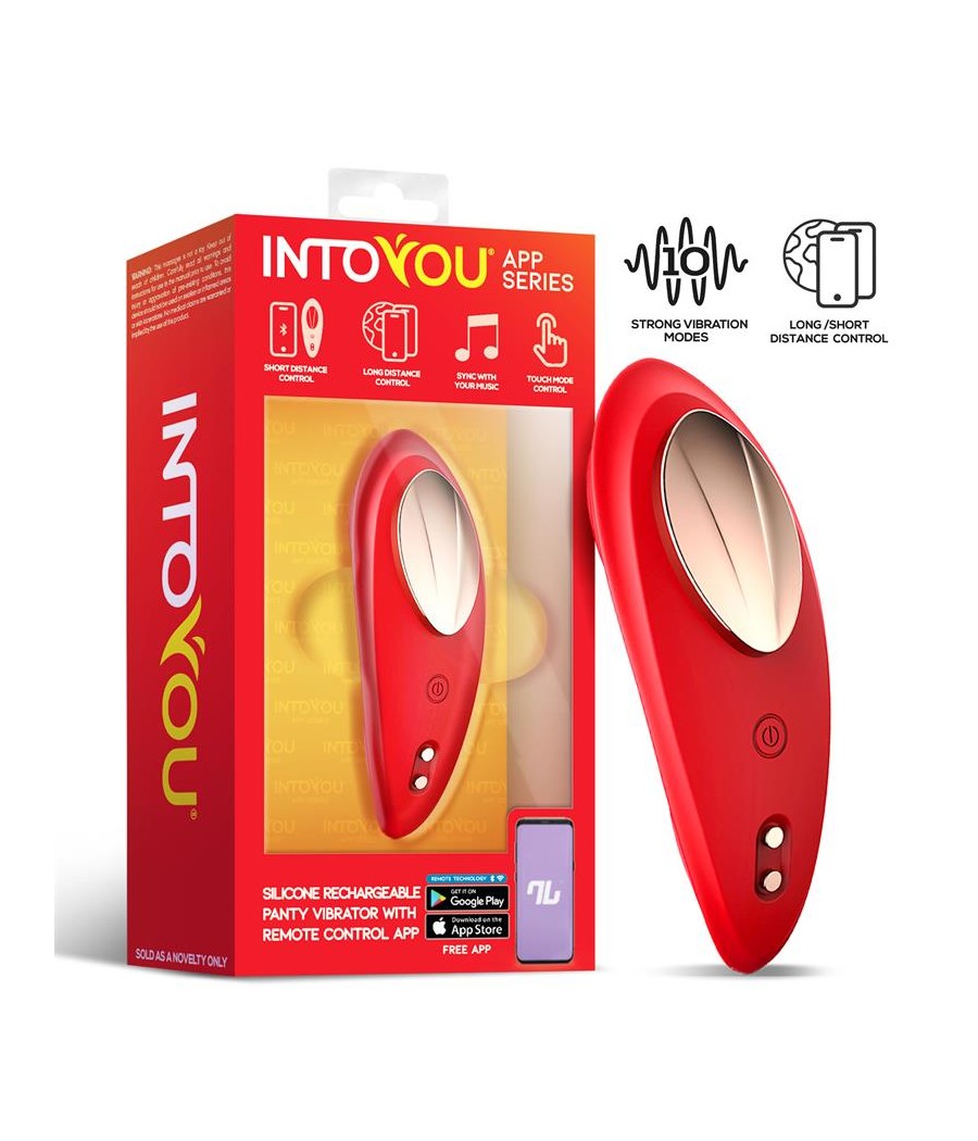 Vibrador de Braguita con APP Silicona Rojo