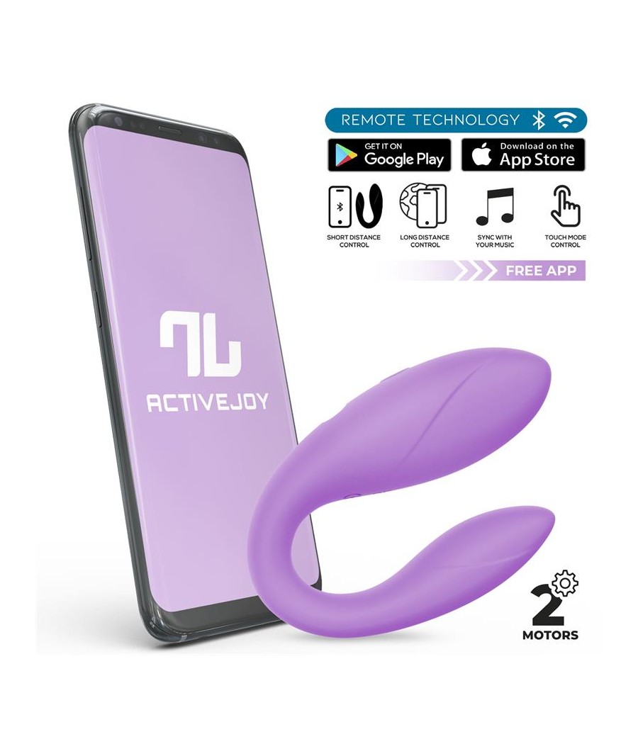 Juguete para Parejas con APP Flexible Silicona Lavanda