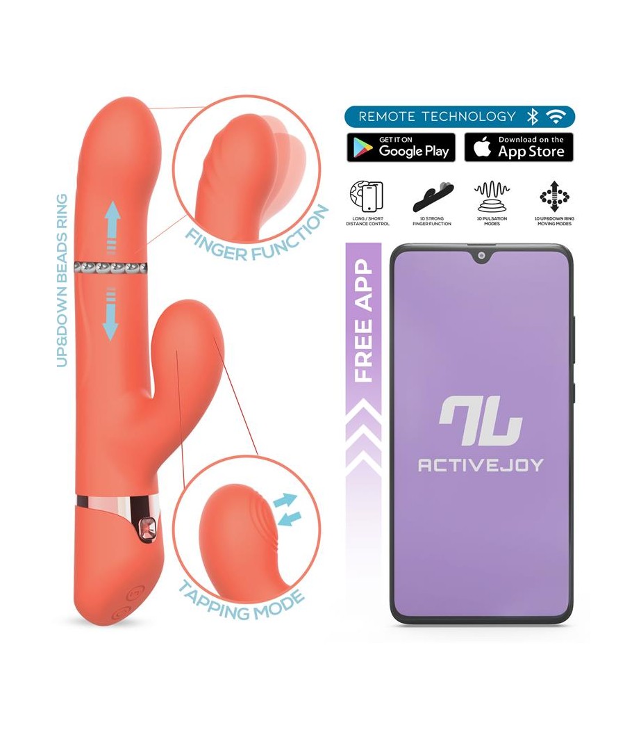 Mindy Vibrador con Anillo de Bolas Up and Down Finger y Pulsacion con APP