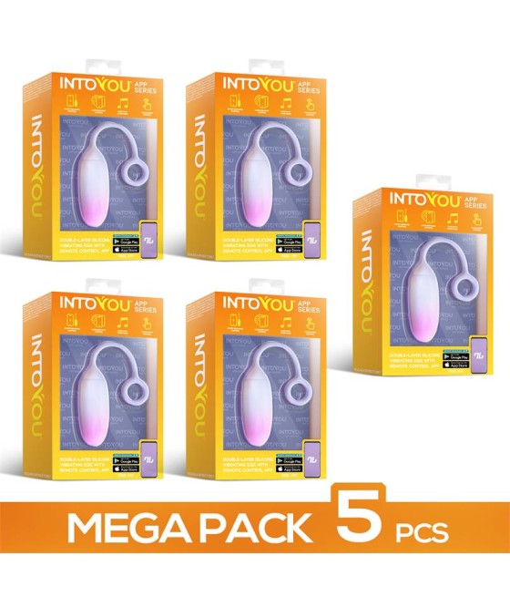 Pack de 5 Huevo Vibrador con APP Rosa/Azul