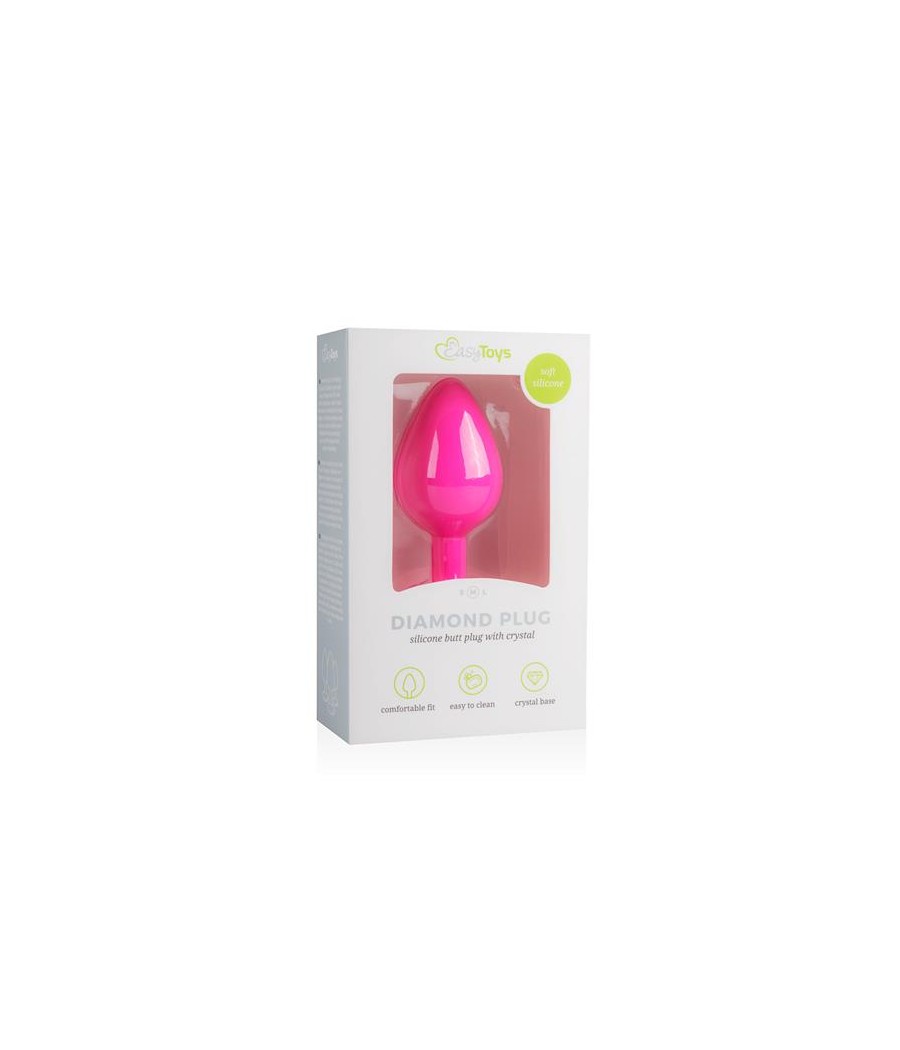 Plug con Cristal Transparente Silicona Rosa