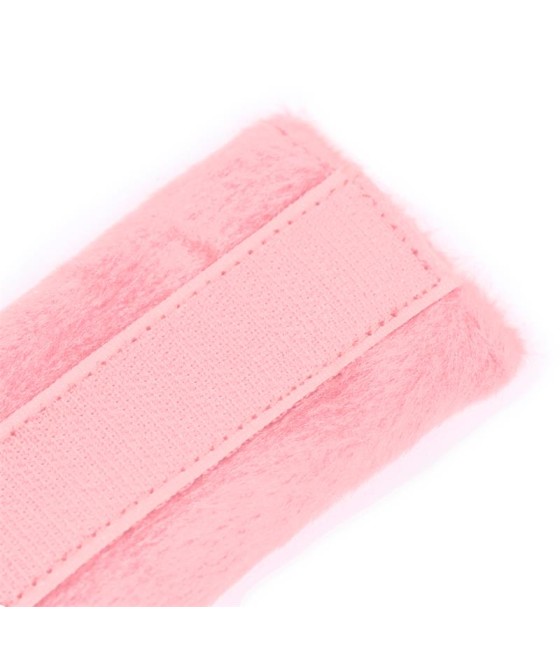 Esposas de Tela con Velcro para Munecas con Pelo Largo Rosa