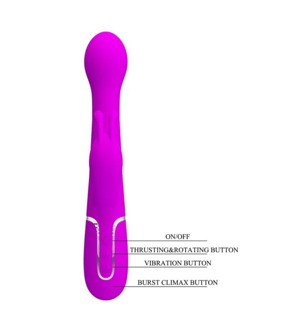 Vibrador con Thrusting y Bolas Rotatorias Dejon Rosa