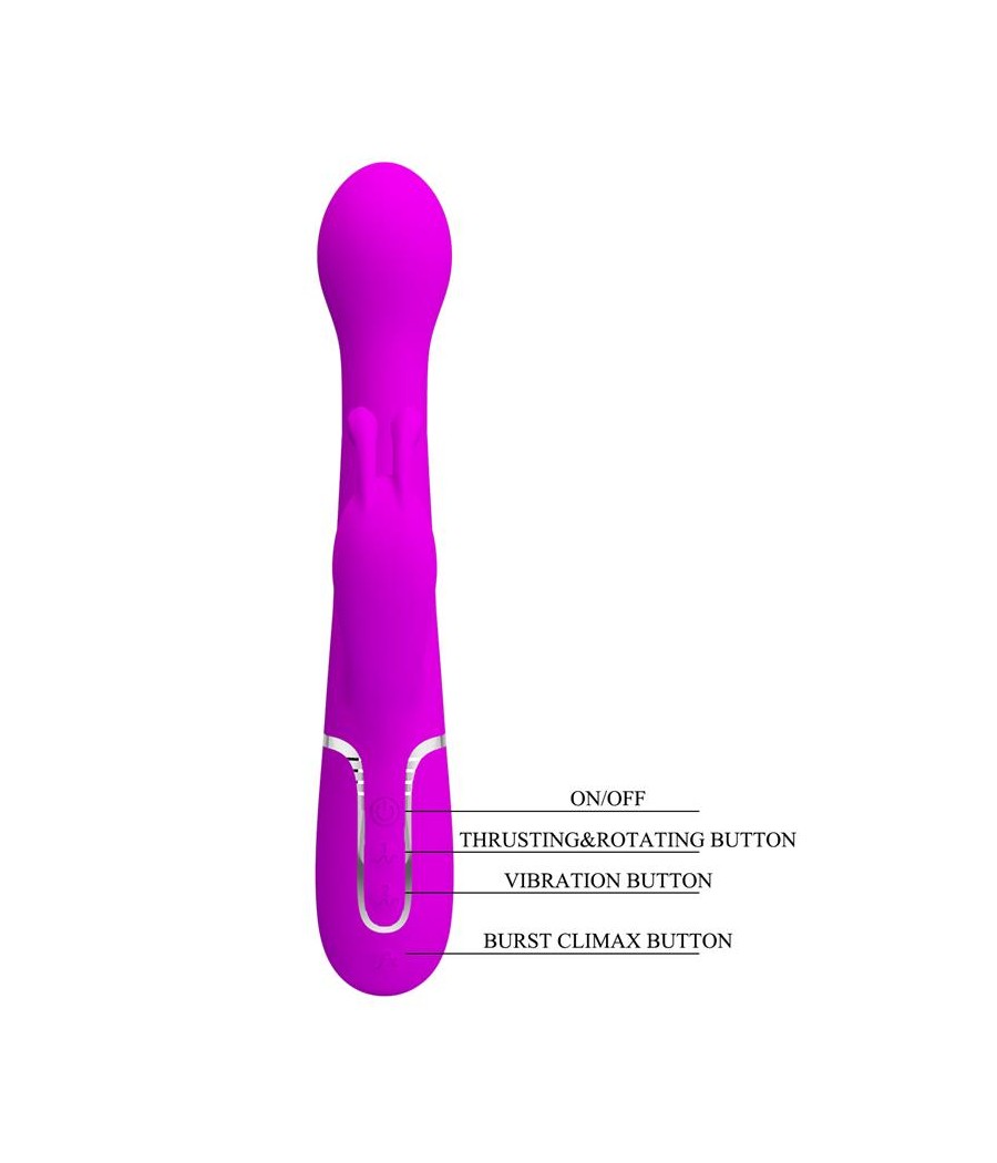 Vibrador con Thrusting y Bolas Rotatorias Dejon Rosa