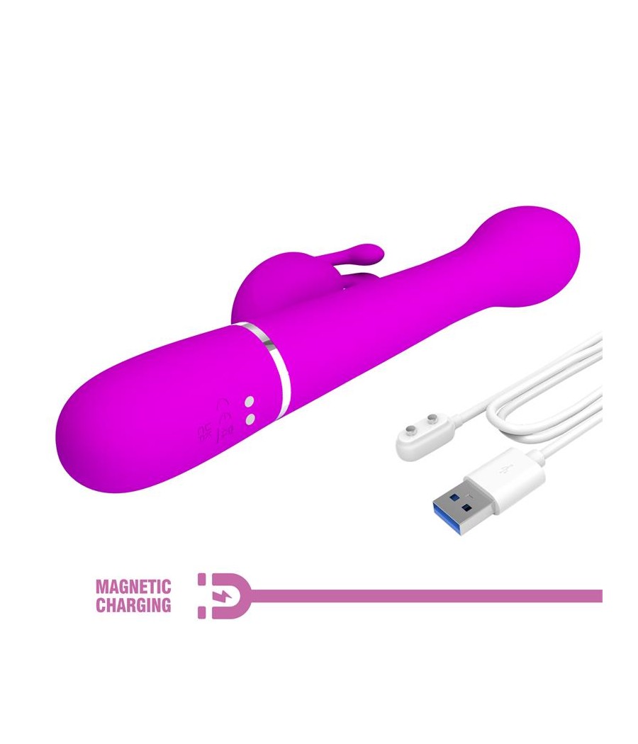 Vibrador con Thrusting y Bolas Rotatorias Dejon Rosa