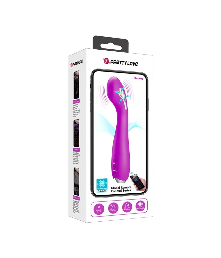 Hector Vibrador con Electroshock y App Rosa