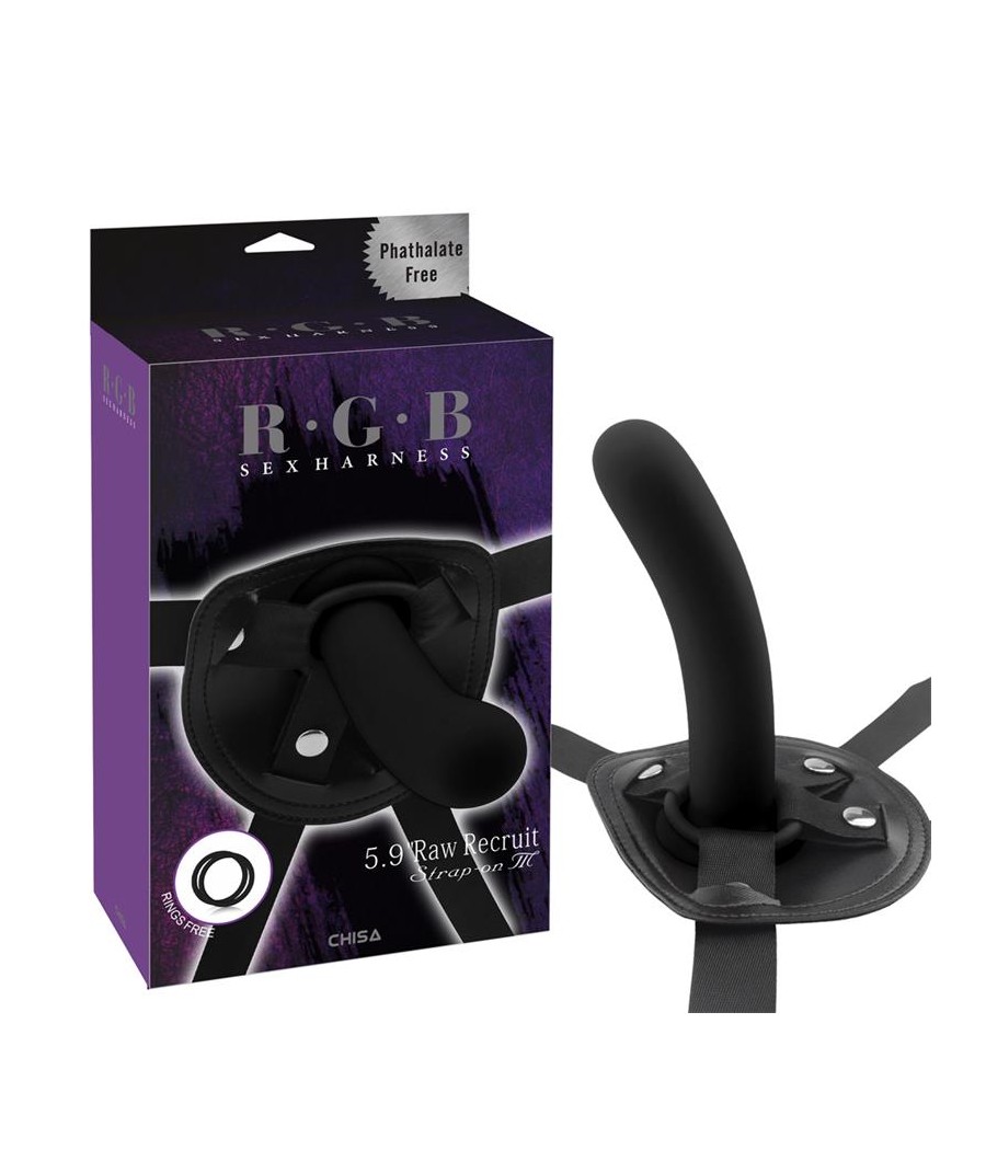 Arnes con Dildo Raw Recruit Talla M Negro