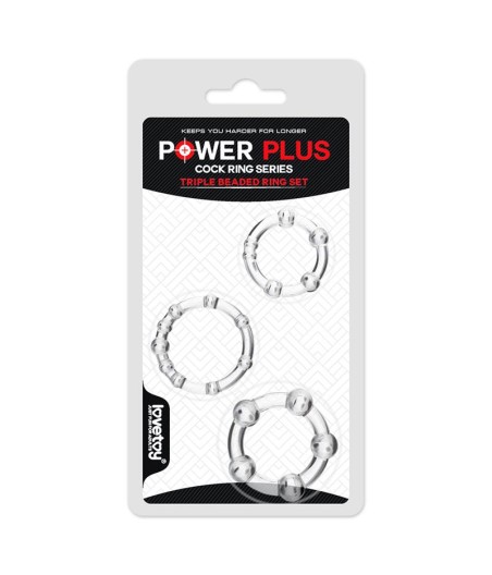 Pack de 3 Anillos para el Pene Power Plus Triple Transparentes