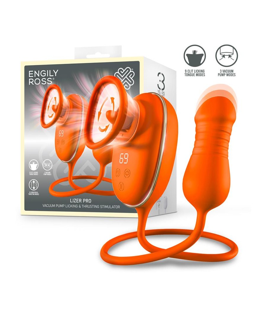 Lizer Pro Estimulador con Lengua Oscilante Bomba de Vacio y Huevo con Up and Down