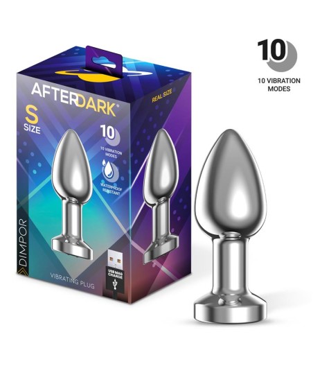 Dimpor Plug Anal Cromado con Vibración USB Magnético Talla S