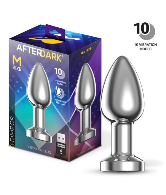 Dimpor Plug Anal Cromado con Vibración USB Magnético Talla M