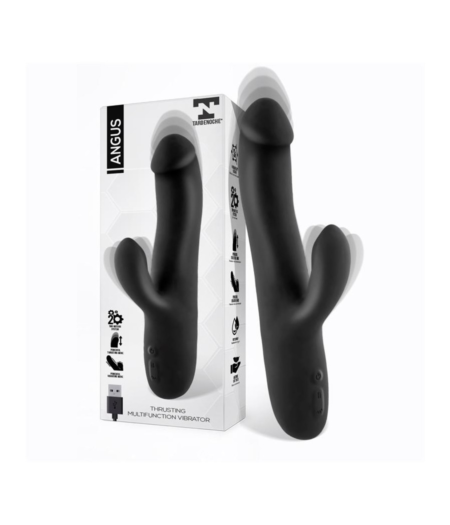 Angus Vibrador con Funcion de Movimiento Thrusting 2 Motores Silicona USB