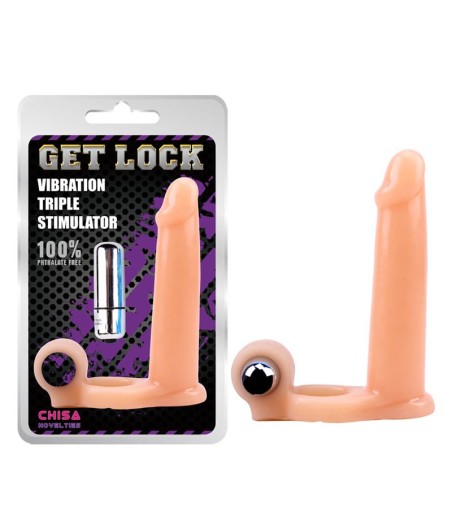 Funda para el Pene con Vibracion 15.5 cm Natural