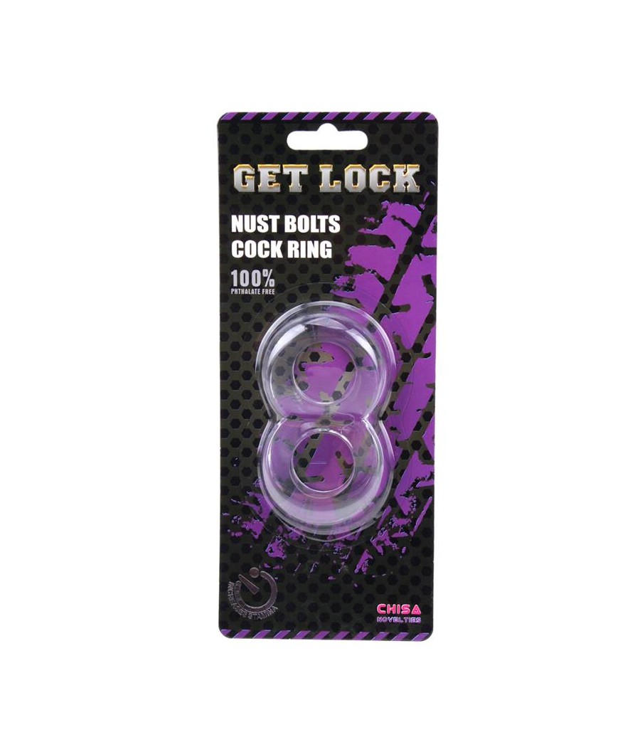 Anillo para el Pene Doble Duo Cock 8 Transparente