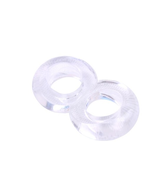 Anillo para el Pene Doble Duo Cock 8 Transparente