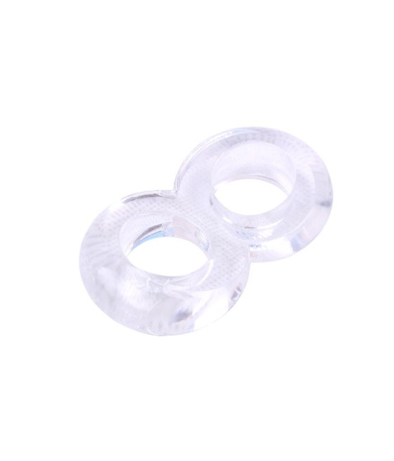 Anillo para el Pene Doble Duo Cock 8 Transparente