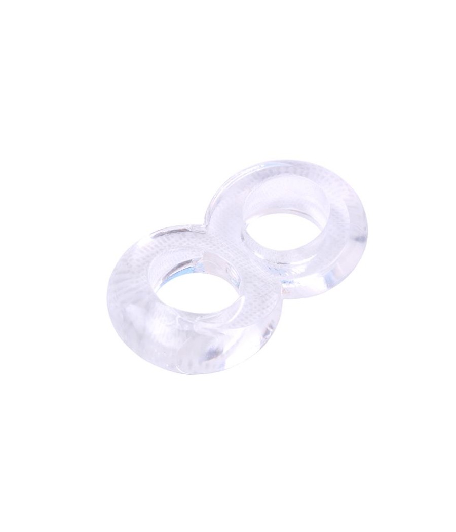 Anillo para el Pene Doble Duo Cock 8 Transparente