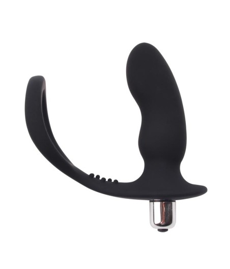 Anillo para el Pene con Plug Anal Negro