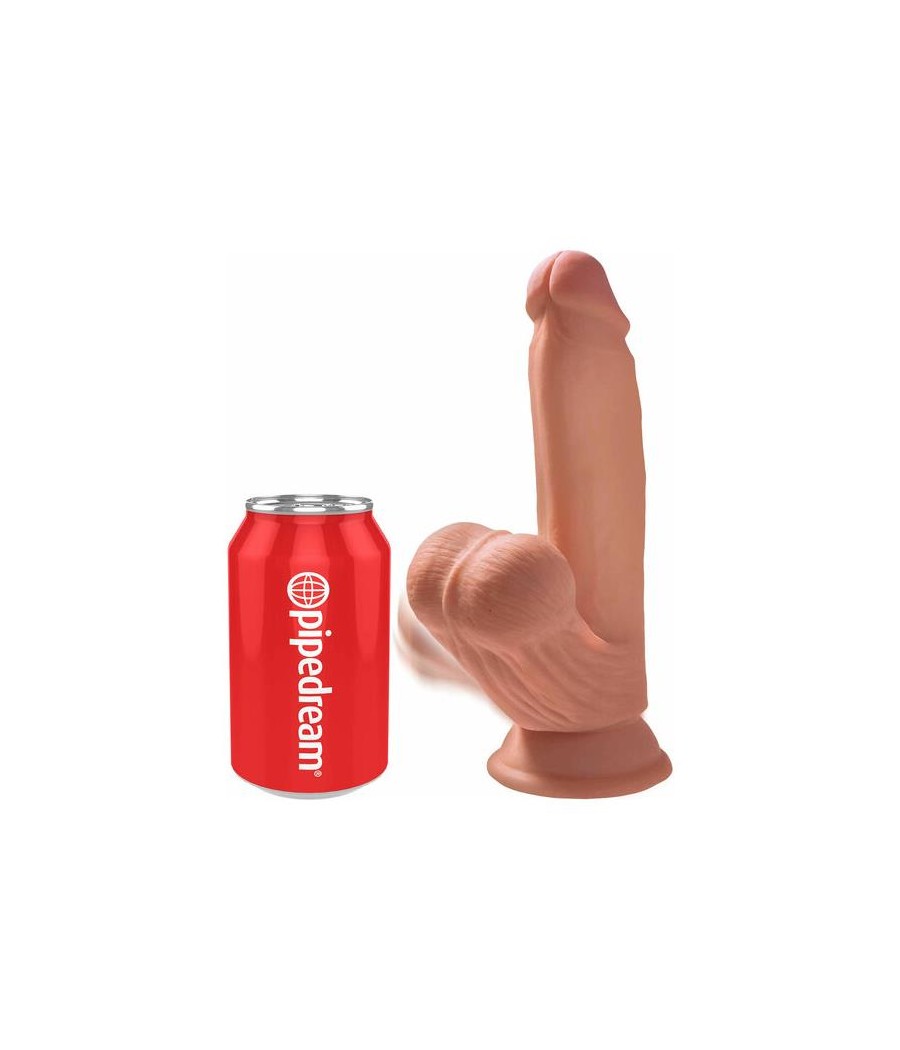 Dildo Triple Densidad Testiculos Oscilantes 7 Caramelo