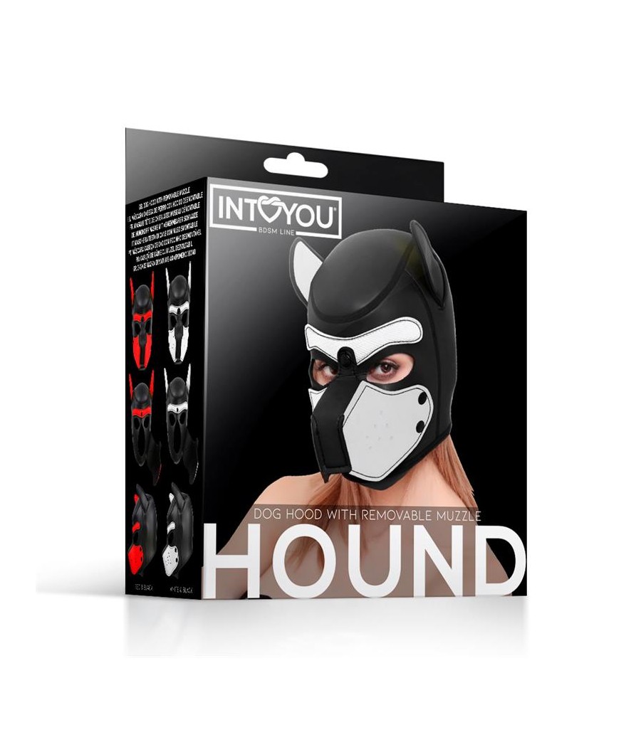 Hound Mascara de Perro Neopreno Hocido Extraible Negro Blanco Talla unica