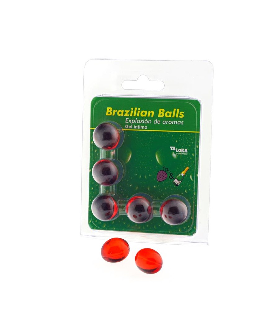 Set 5 Brazilian Balls Explosion Aroma de Fresa Champan