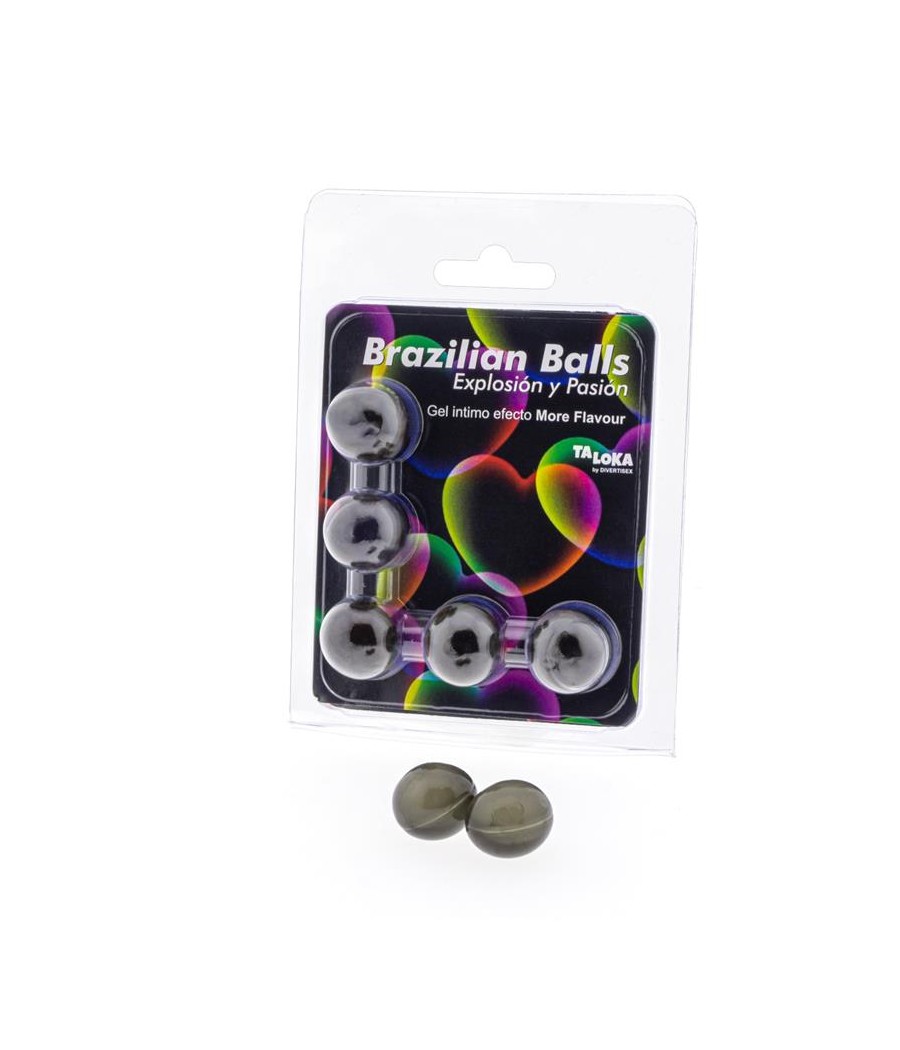 Set 5 Brazilian Balls Gel Excitante Efecto More Flavor Mas Sabor