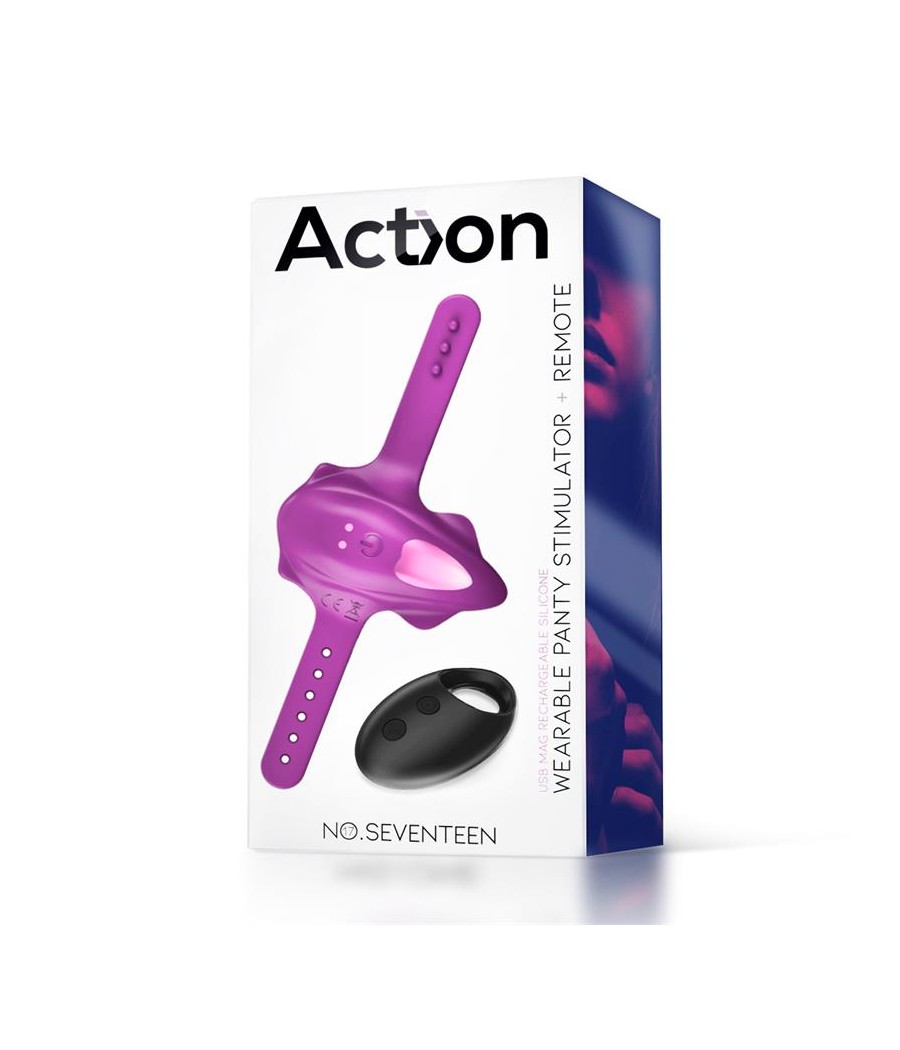 No Seventeen Estimulador de Braguita Control Remoto USB Magnetico Purpura