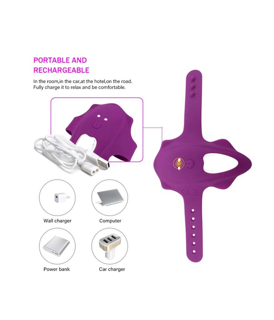 No Seventeen Estimulador de Braguita Control Remoto USB Magnetico Purpura