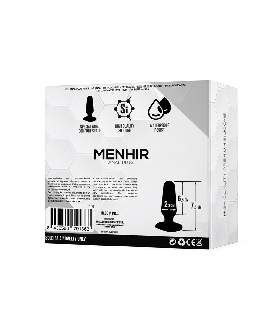 Menhir Plug Anal Silicona Negro