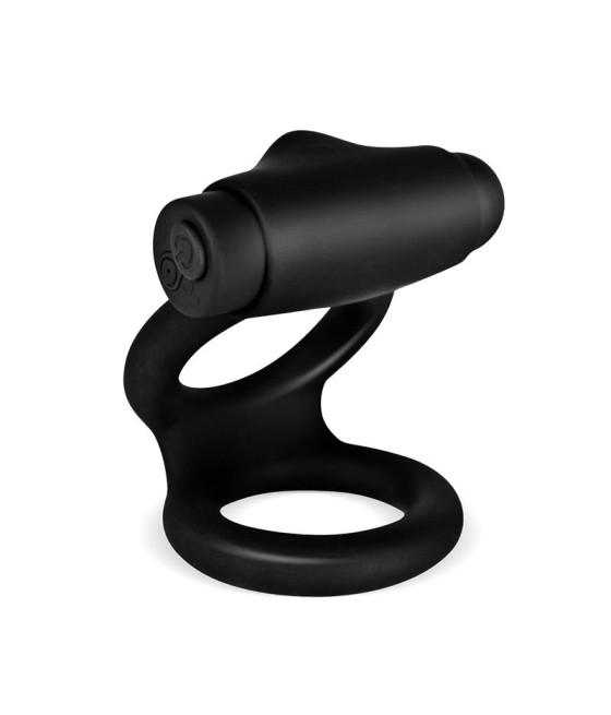 Denver Anillo Doble con Bala Vibradora USB Silicona Negro