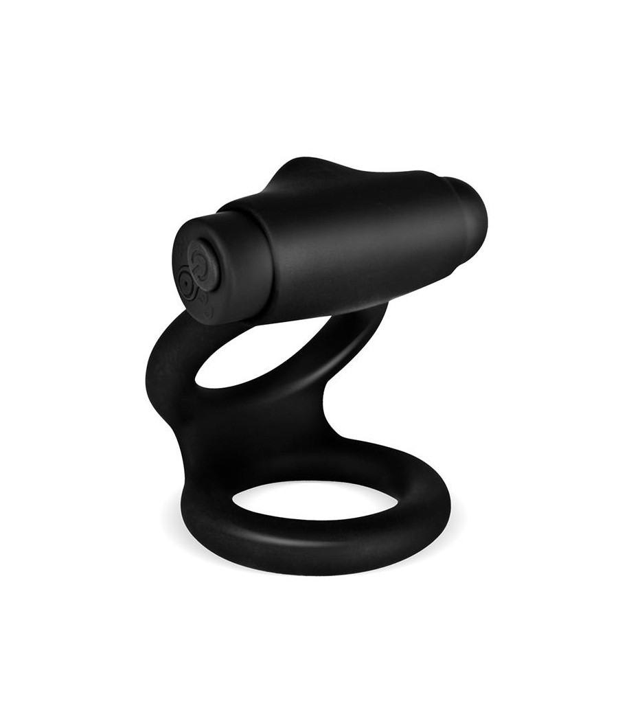 Denver Anillo Doble con Bala Vibradora USB Silicona Negro