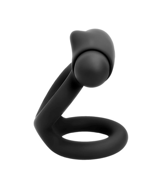 Denver Anillo Doble con Bala Vibradora USB Silicona Negro