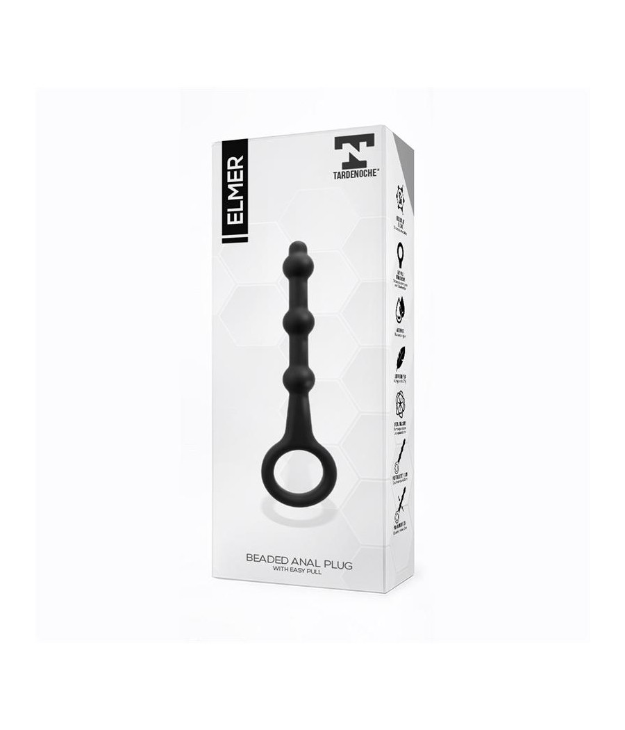 Elmer Plug Anal con Aro de Facil Extraccion Silicona Negro