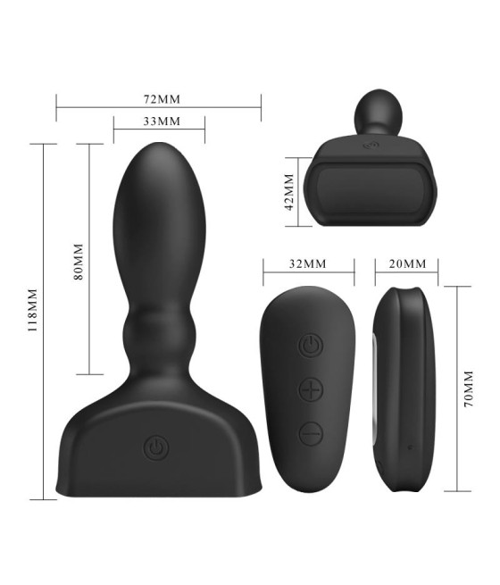 Estimulador Anal Harriet Inflable USB Silicone Negro