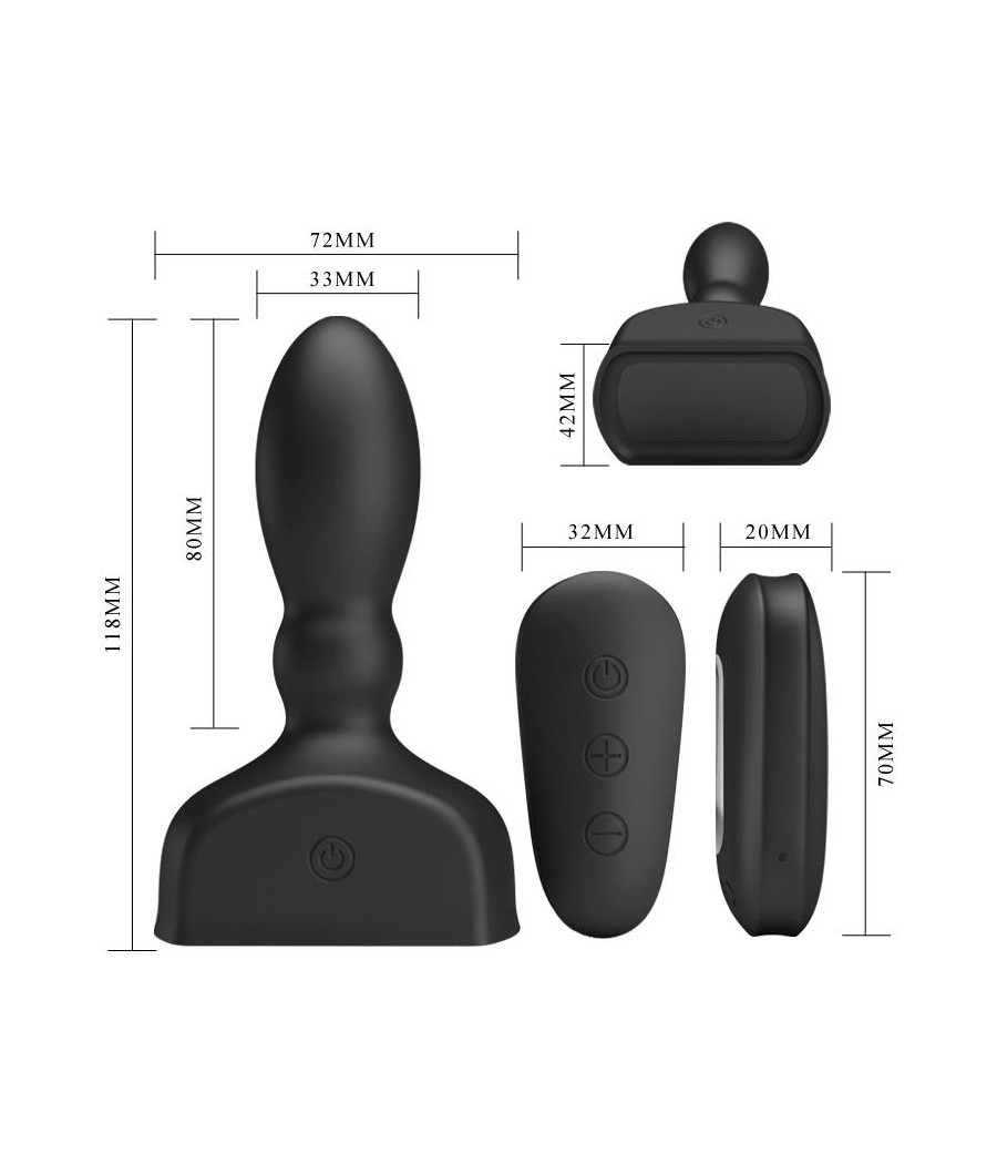 Estimulador Anal Harriet Inflable USB Silicone Negro