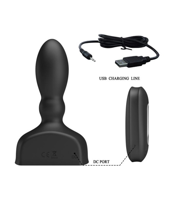 Estimulador Anal Harriet Inflable USB Silicone Negro