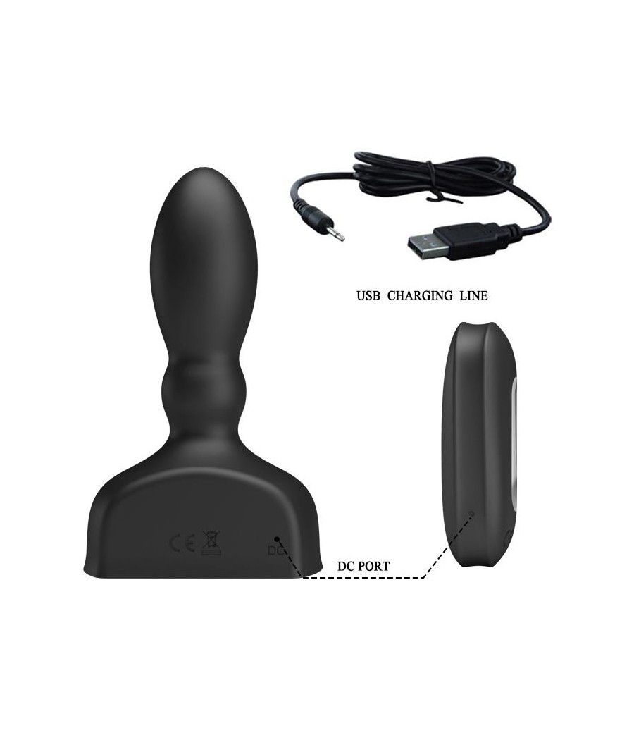 Estimulador Anal Harriet Inflable USB Silicone Negro