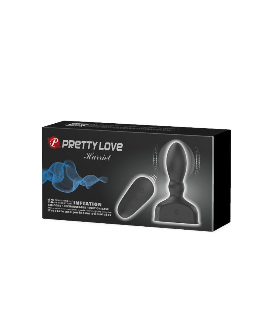 Estimulador Anal Harriet Inflable USB Silicone Negro