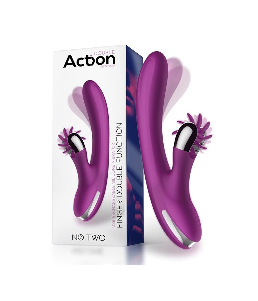 No Two Vibrador Movimiento Finger y Rueda Estimuladora