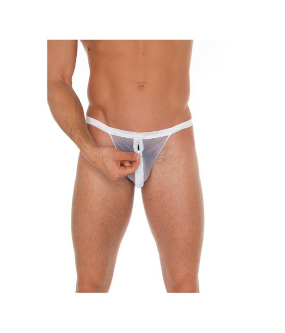 Tanga con Cremallera Blanco Talla Única